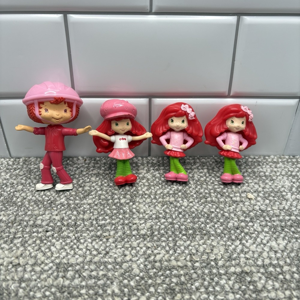 Strawberry Shortcake Mini Figures Set Of 4 For Dollhouses Or Playsets Party Deco